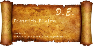 Dietrich Elvira névjegykártya